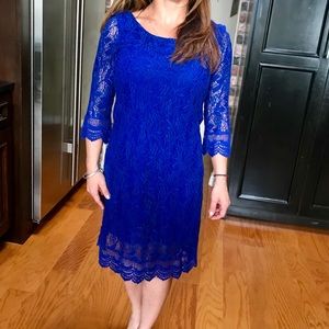 Royal blue crochet dress